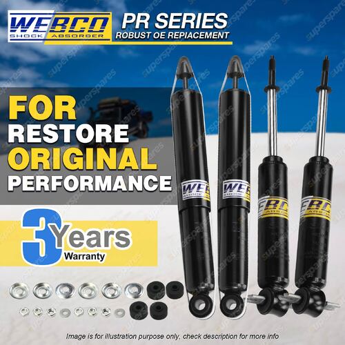 Front + Rear Webco ProM Shock Absorbers for TOYOTA CORONA RT104 Sedan Jan-74-79