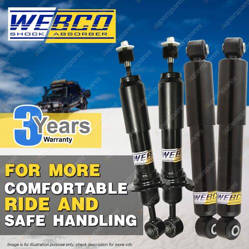 Front Rear Webco HD Pro Shock Absorbers for NISSAN NAVARA D40 4WD Ute coil front