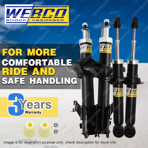 Front Rear Webco Pro Shock Absorbers for NISSAN PULSAR N15 Sedan Hatch SSS ABS