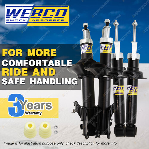 Front + Rear Webco Pro Shock Absorbers for NISSAN PULSAR N15 ABS 95-97