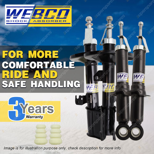 Front + Rear Webco Pro Shock Absorbers for TOYOTA COROLLA ZZE122 Dec-01-Apr-07