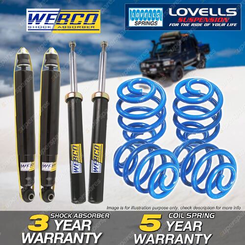 Front Rear Super Low Shock Lovells Spring for HOLDEN COMMODORE VB VC VH VK VL V8