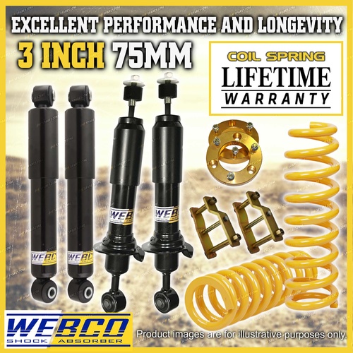 3" 75mm Easy Lift Kit Shock King Coil Extend Shackle for Ford Ranger PX 12-18