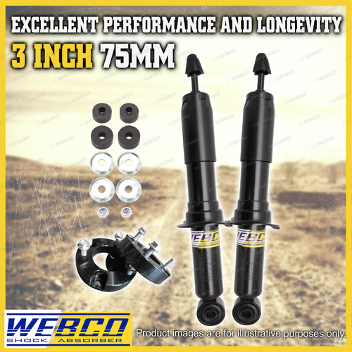 3" 75mm Front Webco Shock Absorbers Strut Spacers for Toyota Prado 90 Series