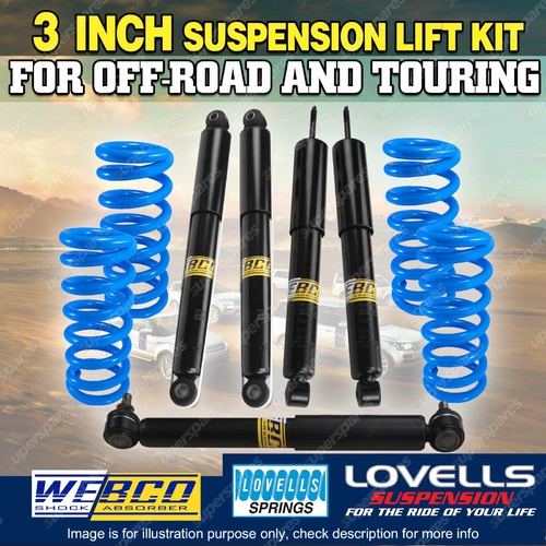 3" 75mm Webco Lovells Suspension Lift Kit Damper for Toyota Landcruiser 80 100