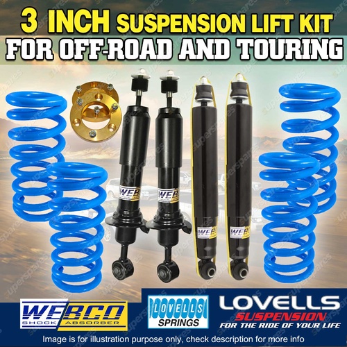 75mm + 50mm Webco Lovells Suspension Lift Kit for Toyota Landcruiser Prado 120