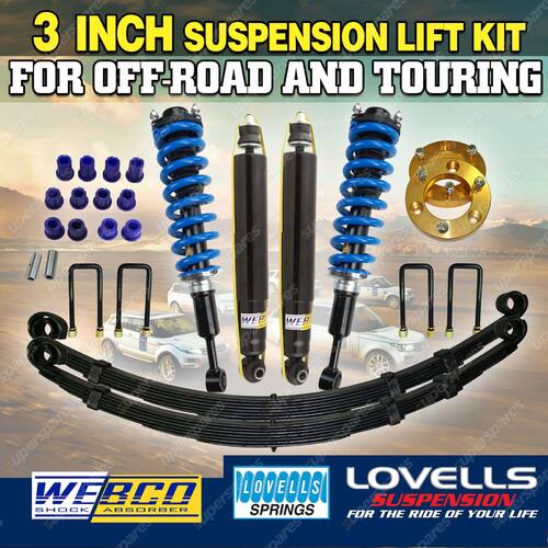 75mm + 50mm Webco Complete Strut Suspension Lift Kit for Nissan Navara D40 05-On