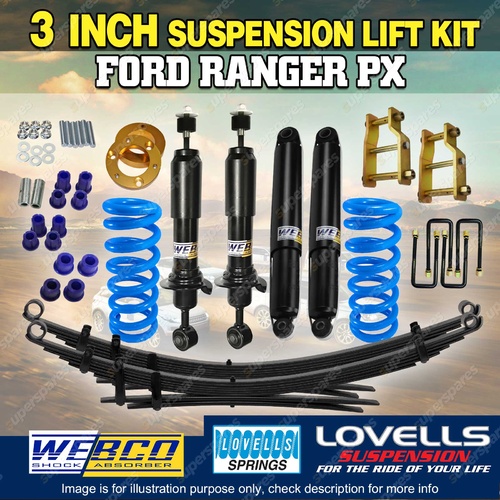 3" 75mm Suspension Lift Kit Webco RAW Lovells Spring for Ford Ranger PX 12-18