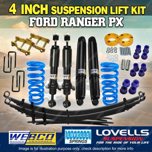 4" 100mm Suspension Lift Kit Webco RAW Lovells Spring for Ford Ranger PX 12-18