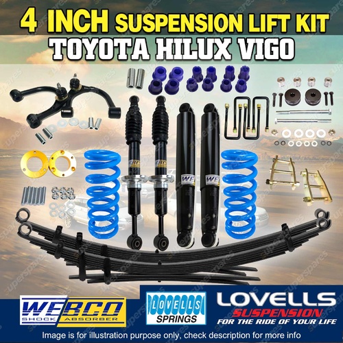 4 Inch 100mm Webco RAW 4x4 Lift Kit Control Arm for Toyota Hilux KUN26 GGN25