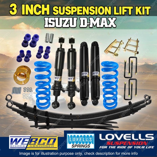 3 Inch 75mm Webco Lovells RAW 4x4 Suspension Lift Kit for Isuzu D-Max TF