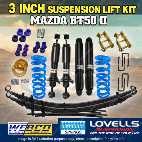 3 Inch 75mm Webco RAW 4x4 Lovells Suspension Lift Kit for Mazda BT50 11-20