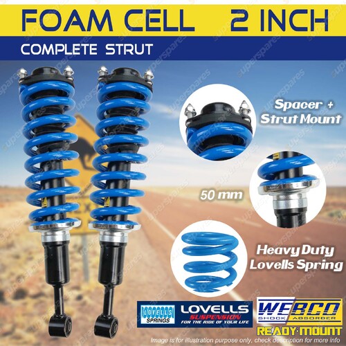 2" 50mm Front Foam Cell Complete Strut Lift Kit for Toyota PRADO 120 150