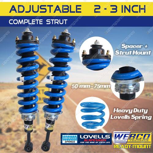 Adjustable 2"-3" Complete Strut Lift Kit for Toyota Hilux Vigo Revo KUN26 GUN126