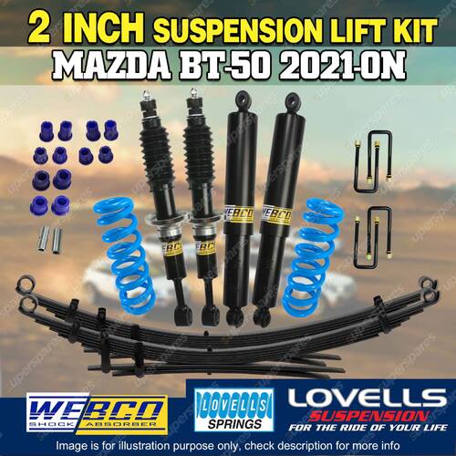 2 Inch 50mm Webco Shocks RAW Leaf Lovells Coil Lift Kit for Mazda BT-50 21-on