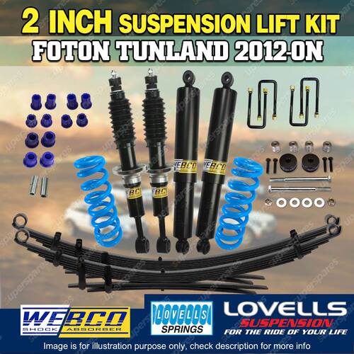 2 Inch Lift Kit Diff Drop Lovells Springs RAW Leaf for Foton Tunland 12-on