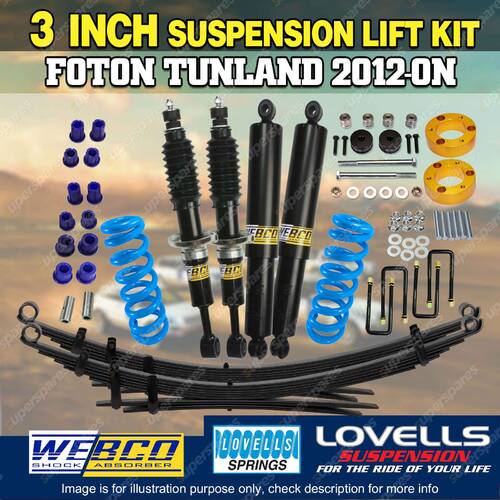 75mm + 50mm Lift Kit Diff Drop Lovells Spring RAW Leaf for Foton Tunland 12-on