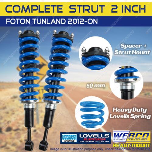 2 Inch 50mm Front Complete Strut Lift Kit Lovells Spring for Foton Tunland 12-on