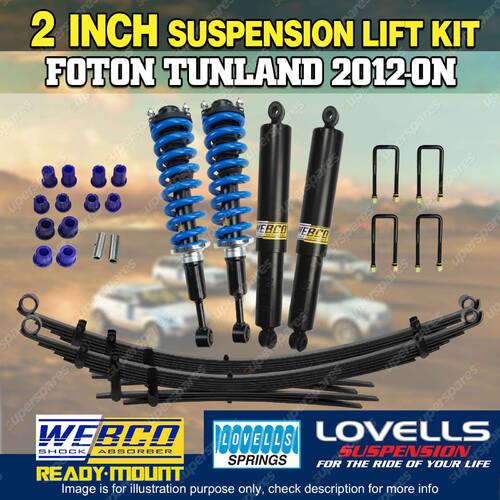 2" 50mm Complete Strut RAW Leaf Lovells Coil Lift Kit for Foton Tunland 12-on