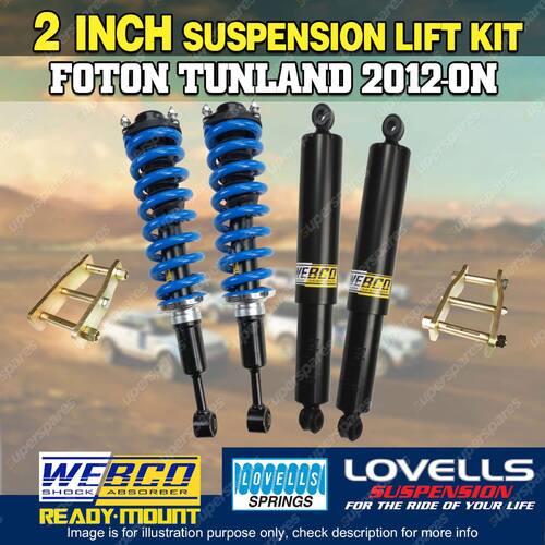 2" 50mm Easy Lift Kit Webco Shocks Lovells Coil Springs for Foton Tunland 12-on