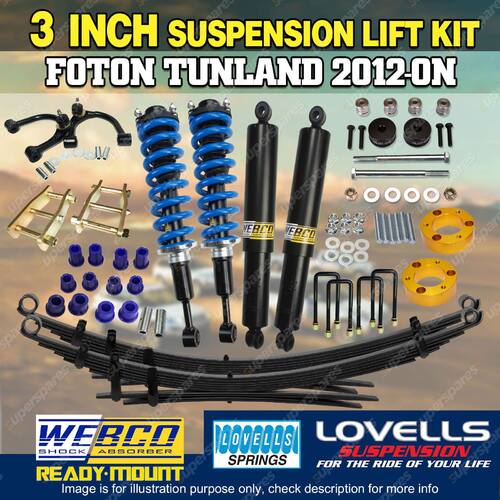 3 Inch 75mm Lovells Complete Strut Lift Kit Control Arm for Foton Tunland 12-on