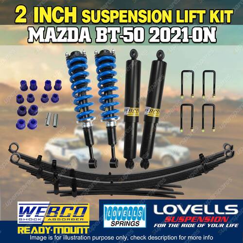 2" 50mm RAW 4x4 Leaf Lovells Coil Complete Strut Lift Kit for Mazda BT-50 21-on