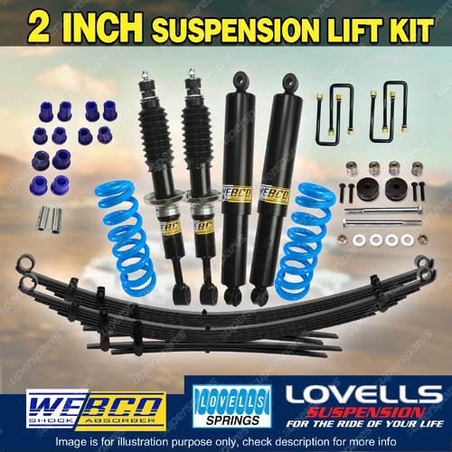 2" Lift Kit Shock Lovells Coil Diff Drop RAW Leaf for Toyota Hilux KUN26 GGN25