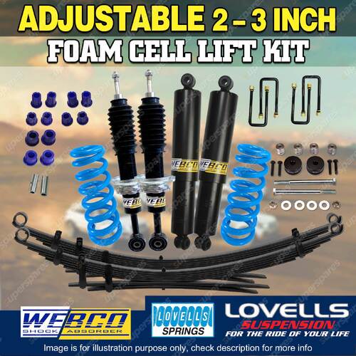 Adjustable 2 - 3" Foam Cell Lift Kit Coil Diff Drop for Toyota Hilux KUN26 GGN25