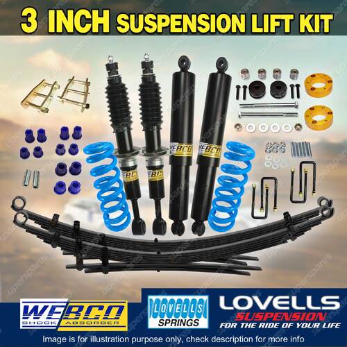 3" 75mm Lift Kit Lovells Coil RAW Leaf Diff Drop for Toyota Hilux KUN26 GGN25