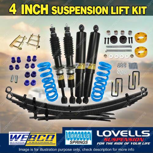 4" 100mm Lift Kit Lovells Coil RAW Leaf Diff Drop for Toyota Hilux KUN26 GGN25