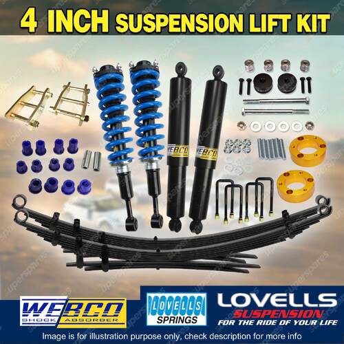 4" Pre Assembled Lift Kit Leaf Diff Shackle Spacer for Toyota Hilux KUN26 GGN25