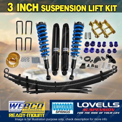 4"100mm Pre Assembled Lift Kit Lovells Coil Raw Leaf for Mitsubishi Triton ML MN