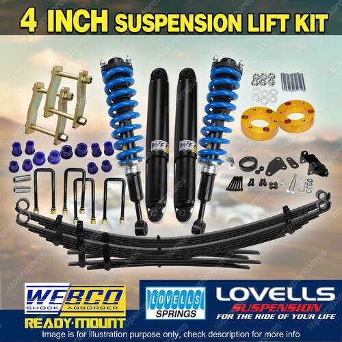 4" Pre Assembled Lift Kit Lovells RAW Leaf Diff Drop for Ford Ranger PX 12-18