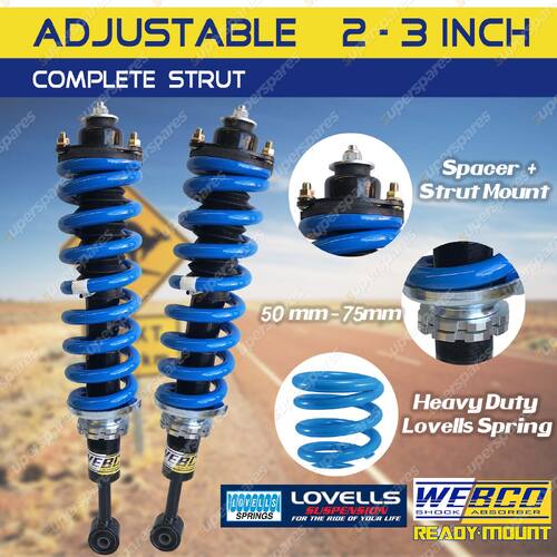 Adjustable 2"-3" Pre Assembled Lift Kit Lovells Coil for Nissan Navara NP300 D23