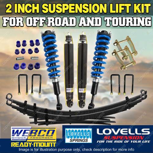 2" Pre Assembled Lift Kit Lovells Coil Raw Leaf Shackle for Toyota Hilux GUN126