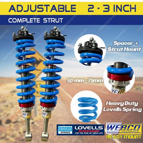 2-3 Inch Adjustable Front Shock Lovells Coil Complete Strut Lift Kit for LDV T60