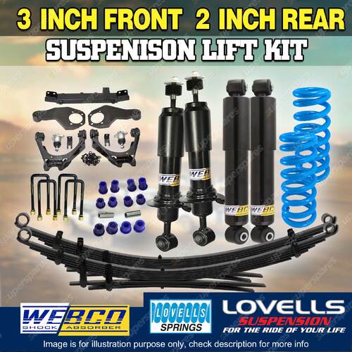 2" Foam Cell Lift Kit Shocks Lovells Coil Raw Leaf Diff for Mitsubishi Triton MQ