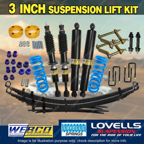 75mm + 50mm RAW Leaf Lovells Coil Shocks Spacers Lift Kit for Isuzu D-max 20-on