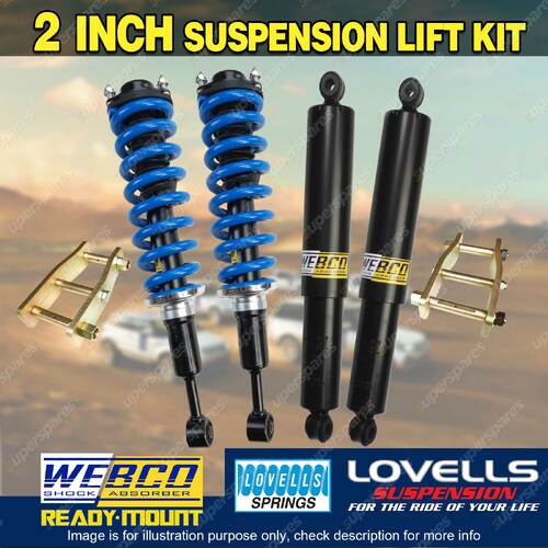 2" 50mm Easy Lift Kit Webco Shocks Lovells Coil Shackle for Isuzu D-max 20-on