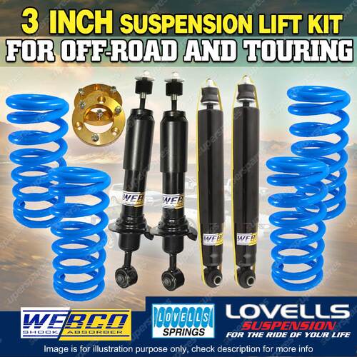 75mm + 50mm Lift Kit Webco Shocks Lovells Coil Spacers for Ford Everest 15-18