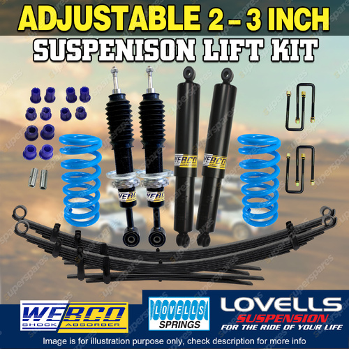 2"-3" Adjustable Lift Kit Lovells Coil Raw Leaf for Volkswagen Amarok 23-ON