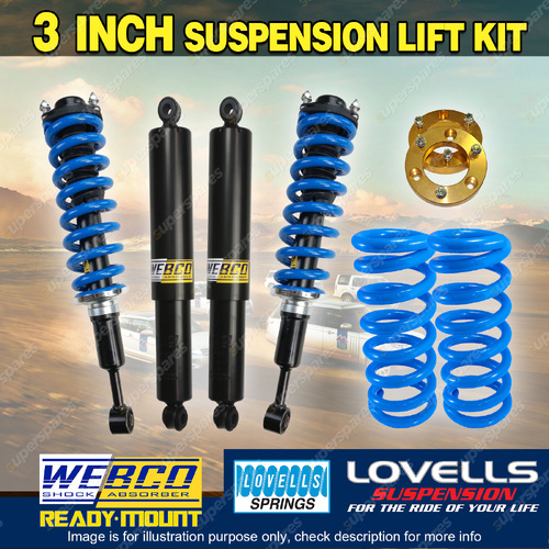 3" 75mm + 2" 50mm Complete Strut Lift Kit Lovells Coil for Toyota Prado 90 95