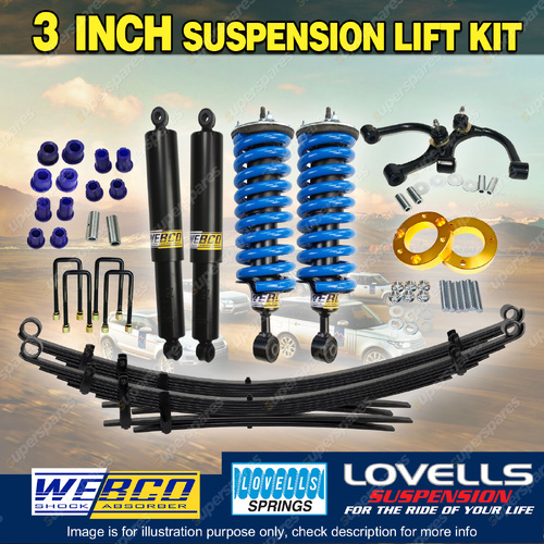 75mm + 50mm Complete Strut Lift Kit Raw Leaf Arm for Toyota Hilux GUN126 GUN125