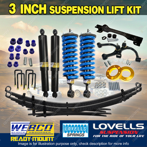 75mm + 50mm Lift Kit Complete Strut RAW Leaf Diff Arm for Isuzu D-Max 12-20