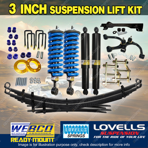 3" 75mm Lift Kit Complete Strut Raw Leaf Diff Drop Arm for Holden Colorado RG