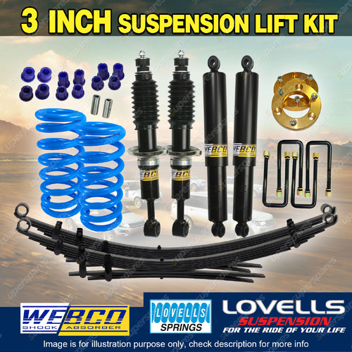 75mm + 50mm Lift Kit Webco Shock RAW Leaf Lovells Coil for Isuzu D-max 20-on