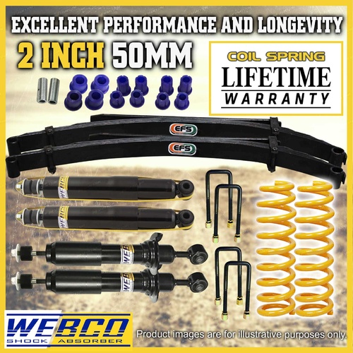 2" Lift Kit Webco Shock Absorbers King Springs EFS Leaf for Ford Ranger 12-18