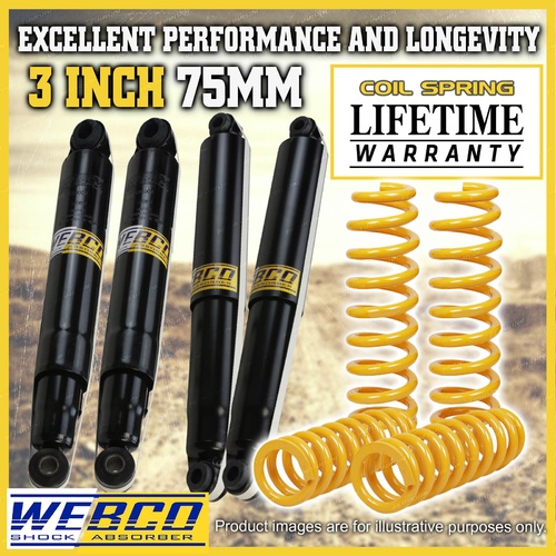 3" 75mm Lift Kit Webco Shock Absorbers King Coil Springs for Nissan Patrol GQ GU