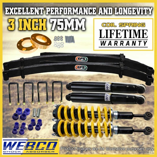 75mm + 50mm Pre Assembled Lift Kit EFS Leaf King Spring for Hilux KUN26 GGN25