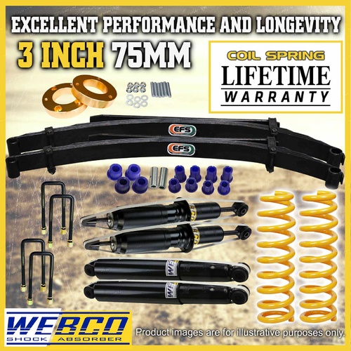 75mm + 50mm Lift Kit Shocks EFS Leaf King Springs for Toyota Hilux KUN26 GGN25